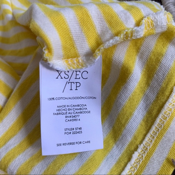 CAbi | Daisy Yellow Stripe Round Neck Jersey Pullover Tee Blouse - Picture 5 of 6